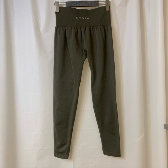 NVGTN Solid Seamless Leggings Olive Green Medium - Picture 4 of 6